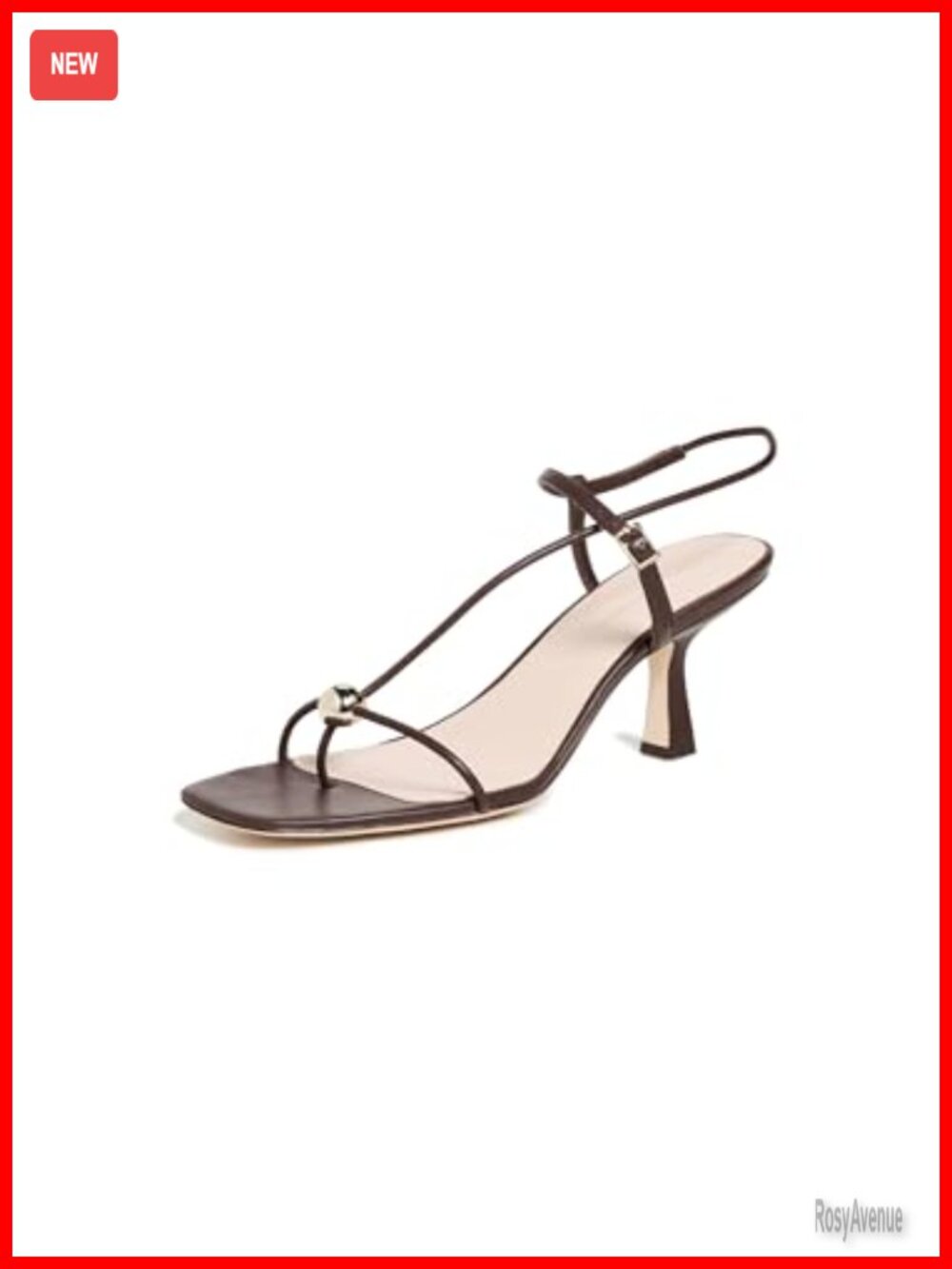 Loeffler Randall Gold-Tone Ball Strappy Kitten Heel Sandals Lambskin Leather
